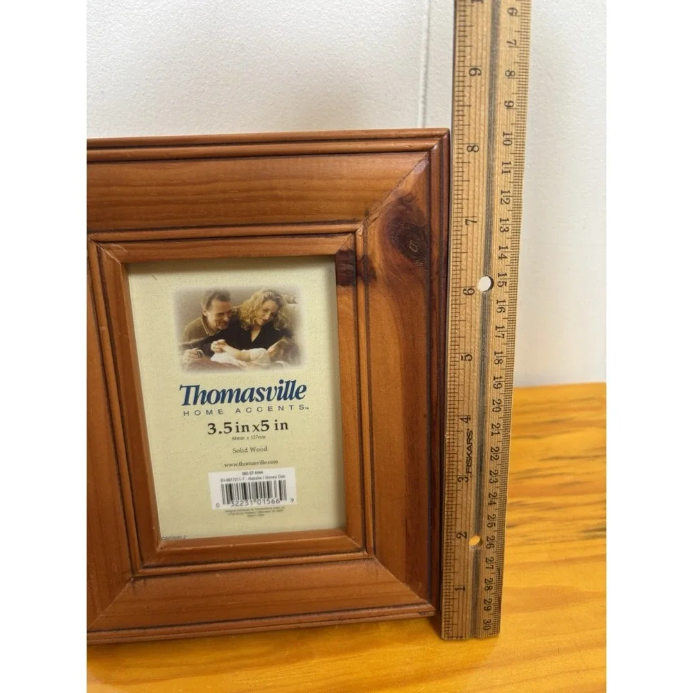 VINTAGE 3.5x5 THOMASVILLE BROWN KNOTTY PINE SOLID WOOD PHOTO‎ PICTURE FRAME